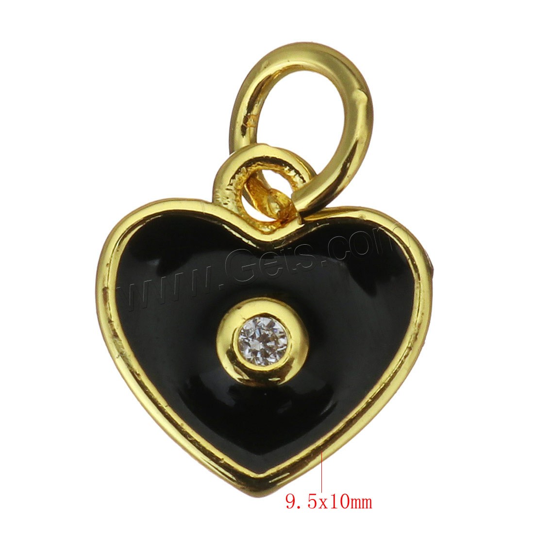 Brass Heart Pendants, plated, different styles for choice & micro pave cubic zirconia & enamel, more colors for choice, 9.5x10x2mm, Hole:Approx 3.5mm, Sold By PC