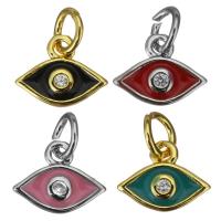 Cubic Zirconia Micro Pave Brass Pendant, Eye, plated, micro pave cubic zirconia & enamel Approx 3.5mm 