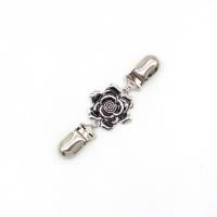Zinc Alloy Collar Bar, Flower, antique silver color plated, vintage & fashion jewelry & for woman, 110*40mm 