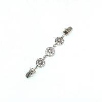 Zinc Alloy Collar Bar, antique silver color plated, for woman & with rhinestone, 140mm 
