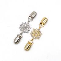 Zinc Alloy Collar Bar, Flower, plated, for woman & with rhinestone & hollow 120*35mm 