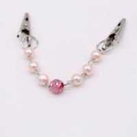 Zinc Alloy Collar Bar, with Plastic Pearl, silver color plated & for woman & with rhinestone nickel, lead & cadmium free, 160mm 
