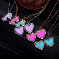 Zinc Alloy Necklace, with 1.97 inch extender chain, Heart, gold color plated, Unisex & rolo chain Approx 15.75 Inch 