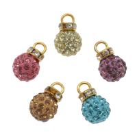 Polymer Clay Jewelry Beads, with Zinc Alloy, gold color plated, fashion jewelry & with rhinestone 19*12mm Approx 3mm, Approx 