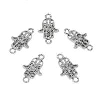 Zinc Alloy Charm Connector, Hamsa, plated, 1/1 loop Approx 2mm, Approx 