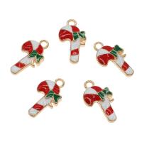 Enamel Zinc Alloy Connector, Christmas Candy Cane, gold color plated, Christmas Design Approx 1.5mm, Approx 