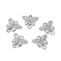 Animal Zinc Alloy Connector, Butterfly, platinum color plated, 1/1 loop Approx 1mm, Approx 