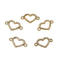 Hollow Zinc Alloy Connector, Heart, plated, 1/1 loop Approx 1mm, Approx 