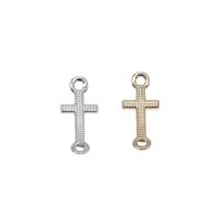 Zinc Alloy Charm Connector, Cross, plated, 1/1 loop Approx 1.5mm, Approx 