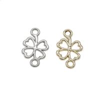 Zinc Alloy Clover Connector, Four Leaf Clover, plated, 1/1 loop Approx 2mm, Approx 