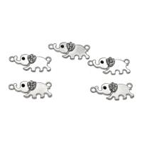 Animal Zinc Alloy Connector, Elephant, platinum color plated, with rhinestone & 1/1 loop Approx 1.5mm, Approx 