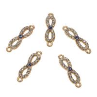 Rhinestone Zinc Alloy Connector, Infinity, gold color plated, enamel & with rhinestone & 1/1 loop Approx 1mm, Approx 