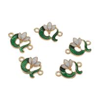 Flower Zinc Alloy Connector, gold color plated, enamel & 1/1 loop Approx 1.5mm, Approx 