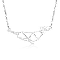 Stainless Steel Jewelry Necklace, Whale, polished, oval chain & for woman & hollow Approx 15.75 Inch 