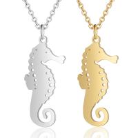 Stainless Steel Jewelry Necklace, Seahorse, polished, oval chain & for woman Approx 17.72 Inch 