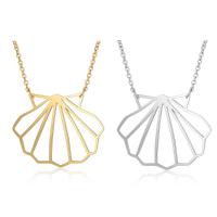 Stainless Steel Jewelry Necklace, Shell, polished, oval chain & for woman & hollow Approx 15.75 Inch 