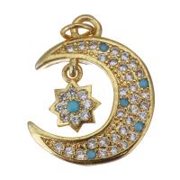 Cubic Zirconia Micro Pave Brass Pendant, gold color plated, fashion jewelry & micro pave cubic zirconia Approx 2.5mm 