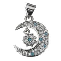 Cubic Zirconia Micro Pave Brass Pendant, silver color plated, fashion jewelry & micro pave cubic zirconia Approx 