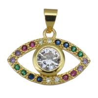 Cubic Zirconia Micro Pave Brass Pendant, Eye, gold color plated, fashion jewelry & micro pave cubic zirconia Approx 
