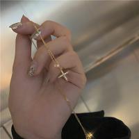 純銀製の宝石類のネックレス, 925スターリングシルバー, クロス, 18Kゴールドメッキ, ファッションジュエリー & 女性用 & ライン石のある, 長さ:約 20 インチ, 売り手 パソコン