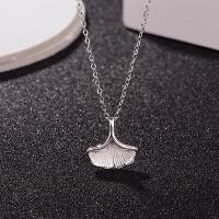 Sterling Silver Jewelry Necklace, 925 Sterling Silver, Ginkgo Leaf, for woman, silver color Approx 20 Inch 