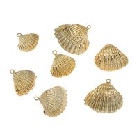 Brass Shell Pendants, with Brass, gold color plated Approx 2mm, Approx 