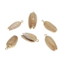 Brass Shell Pendants, with Brass, gold color plated, 30*12*12mm-38*15*15mm Approx 2mm, Approx 