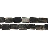 Perlas De Concha Del Labio Negro, Nácar Negra, Rectángular, Negro, 15x10x4mm, agujero:aproximado 1mm, longitud:aproximado 14.9 Inch, Vendido por Sarta