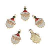 Zinc Alloy Christmas Pendants, Santa Claus, gold color plated, Christmas Design & enamel Approx 1mm 