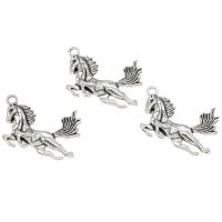 Zinc Alloy Animal Pendants, Horse, antique silver color plated Approx 3.5mm 
