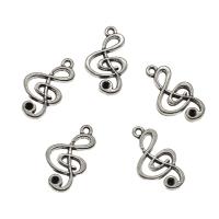 Zinc Alloy Pendant Cabochon Setting, Music Note, antique silver color plated Approx 1.5mm 