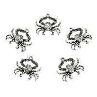 Zinc Alloy Animal Pendants, Crab, antique silver color plated Approx 1.5mm 
