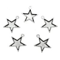 Zinc Alloy Pendant Cabochon Setting, Flat Star, antique silver color plated Approx 1.5mm 