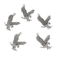 Pendentifs animaux en alliage de zinc, aigle, Plaqué de couleur d'argent Environ 1mm, Vendu par PC
