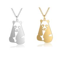 Stainless Steel Jewelry Necklace, Panda, polished, oval chain & for woman & hollow Approx 17.72 Inch 