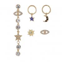 Zinc Alloy Stud Earring Set, Stud Earring & earring, gold color plated, for woman & with rhinestone, 24mm,25mm,75mm,10mm 