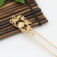 Brass Hair Stick Findings, gold color plated, durable & fashion jewelry & DIY 9mm 
