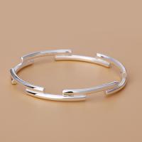 99% Sterling Silver Bangle, polished, fashion jewelry & for woman, silver color, 56mm 