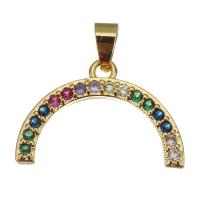 Cubique Pendentif en laiton zircon pavent, Placage de couleur d'or, bijoux de mode & pavé de micro zircon Environ Vendu par PC