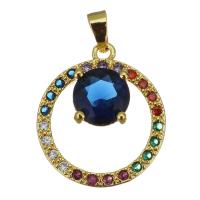 Cubic Zirconia Micro Pave Brass Pendant, gold color plated, fashion jewelry & micro pave cubic zirconia Approx 4mm 