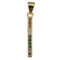 Cubic Zirconia Micro Pave Brass Pendant, gold color plated, fashion jewelry & micro pave cubic zirconia Approx 