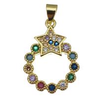 Cubic Zirconia Micro Pave Brass Pendant, gold color plated, fashion jewelry & micro pave cubic zirconia Approx 