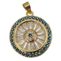 Cubic Zirconia Micro Pave Brass Pendant, gold color plated, fashion jewelry & micro pave cubic zirconia Approx 4mm 