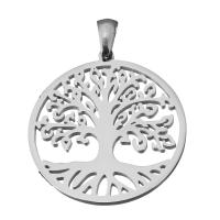 Stainless Steel Hollow Pendant, Tree, fashion jewelry, original color Approx 