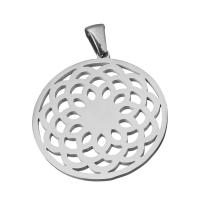 Stainless Steel Hollow Pendant, Flat Round, fashion jewelry, original color Approx 