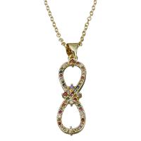 Cubic Zirconia Stainless Steel Necklace, with 1.5Inch extender chain, gold color plated, oval chain & micro pave cubic zirconia & for woman 1.5mm Approx 17.5 Inch 