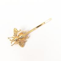 Zinc Alloy Hair Slide, Bee, gold color plated, vintage & fashion jewelry & for woman, nickel, lead & cadmium free, 20*60mm 