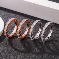 Стерлингового серебра кольцо, 925 пробы, Другое покрытие, разный размер для выбора & Женский & со стразами, Много цветов для выбора, продается PC