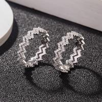 Стерлингового серебра кольцо, 925 пробы, разный размер для выбора & Женский & со стразами, серебряный, продается PC