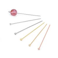 925 Sterling Silver Ball Head Pin, plated 1mm 
